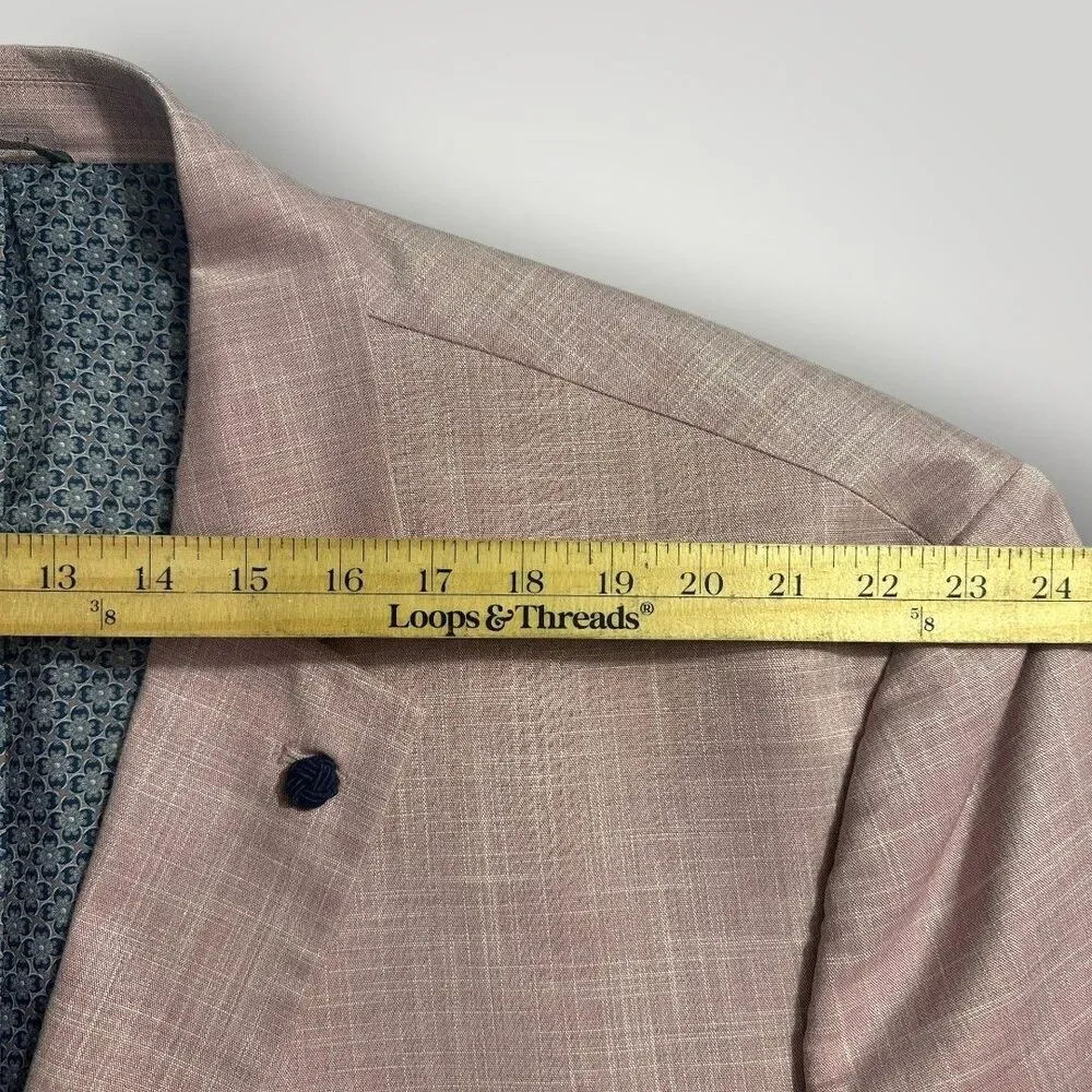 OAK HILL Men's Blazer 4XL 58R/60R Sport Coat Two Button Suit Jacket Pink 2-vent